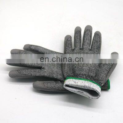 Multi Function Work Cut Protection HPPE Knitted Polyurethane PU Palm Coated Cut Resistant Gloves photo-3