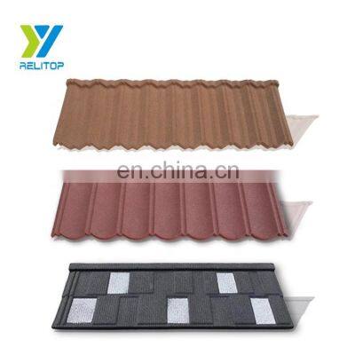 Aluminum Zinc Metal Stone Coated Metal Roof Tile / Stone Chip Coated Roofing Price