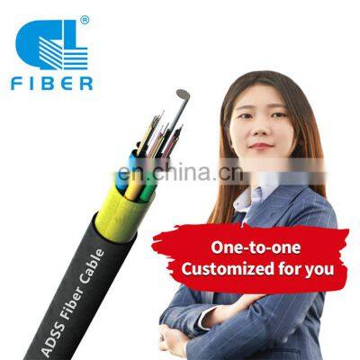 GL outdoor single mode All dielectric self supporting span 100m 12-288 Hilos Cores fibra optic cable fiber optic adss cable