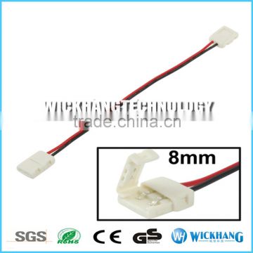 15cm extend cable 8mm 2pin two clip solderless connector for SMD 3528 LED strip light