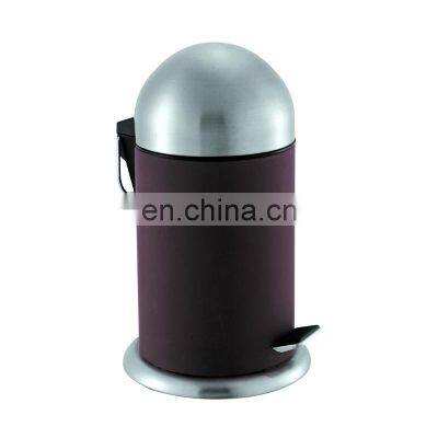 3 л/5 л/12 л металлический мусорный бак с уникальным дизайном, полусферической крышкой и педалью управления, из нержавеющей стали, для помещений photo-2