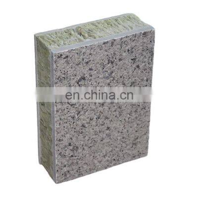 Pu Sealing 50Mm Thickness Perforated Wall Panels Corrugated Cement Board 50Mm  Flat Rock Wool Sandwich Panel