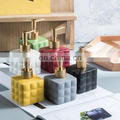 2022 New Design Bathroom Accessory Set 220ml Ceramic Lotion Bottle Liquid Soap Dispenser