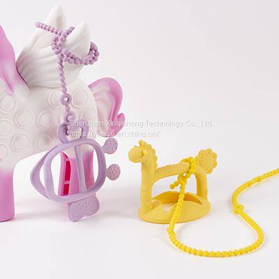 Factory Price BPA Free Rodents Teething Chewable Silicone Necklace Cartoon Bee Baby Toys Teether photo-4