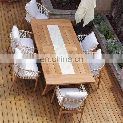 Artificial Natural Korean Italian Dubai White garden outdoor Luxury 6 8 10 12 Seater Marble Top Dining Table Sets