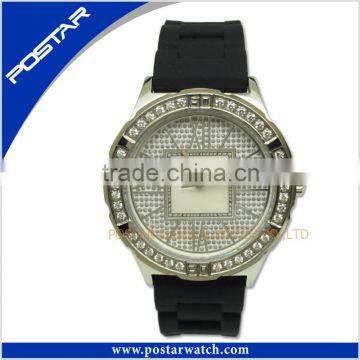 Gift Brand Watch Genuine Leather Watch with diamonds