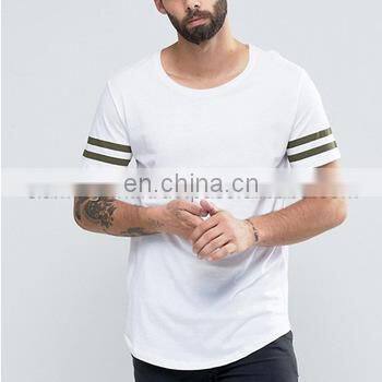 Long line scooped hem Fashion T-shirt for men custom printing t shirts