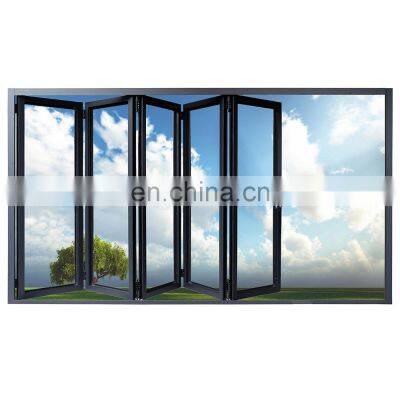 Thermal break aluminium folding doors soundproof exterior bifold door  aluminum glass folding door