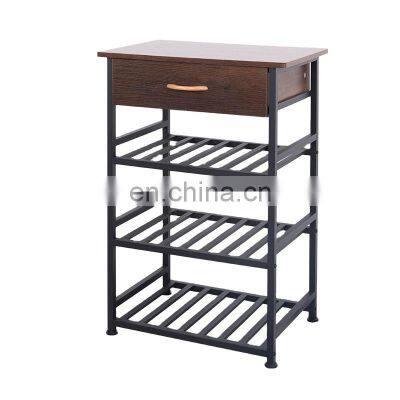 Modern Design Four Layer Storage Rack Wooden Drawer Entryway Shoe Rack As You Require