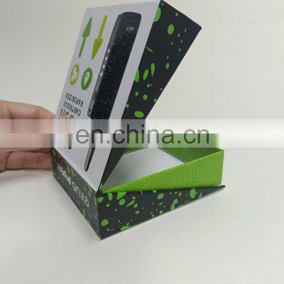 Custom Logo Art Paper Rigid Cardboard Packaging Clamshell Book Shape Gift Box for Electronic Product photo-2