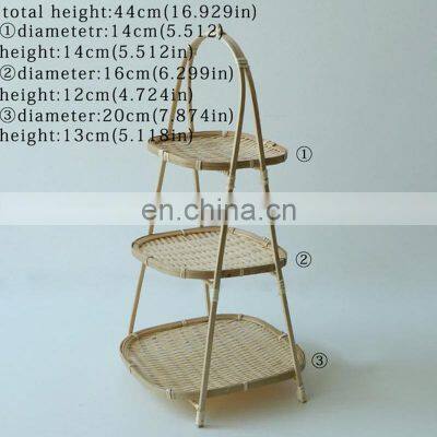 Bamboo Serving Rack, Fruit Bamboo Platter Tray, Handmade, Home Decor, Kitchen Organizer photo-4