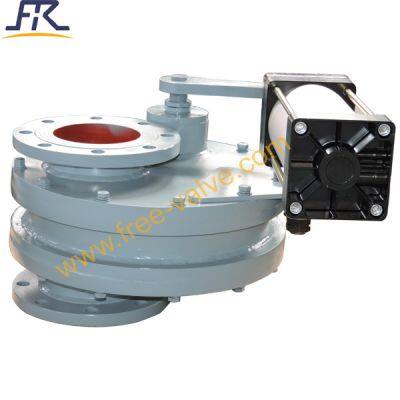 DN150 Pneumatic Ceramic Lined Rotary Double Disc Gate Valve