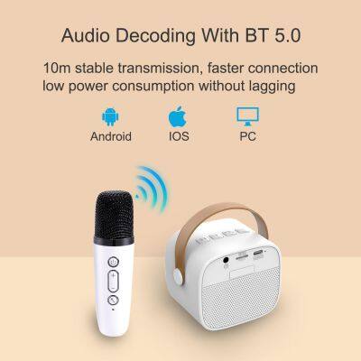 Portable OEM Factory Mini Bluetooth Speaker With Microphone Wireless Dual Audio For Home Party Karaoke Singing photo-5