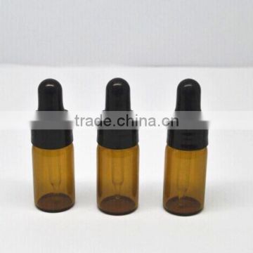 mini brown glass vial with plastic dropper closure 2ml