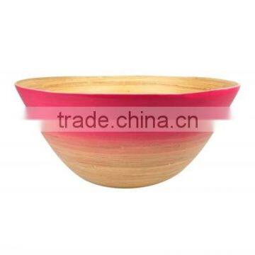 High quality best selling eco friendly OMBRE style spun bamboo pink fruit bowl from Viet Nam