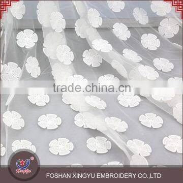 China supplier high quality transparent flower pattern embroidery on new design embroidery tulle fabric