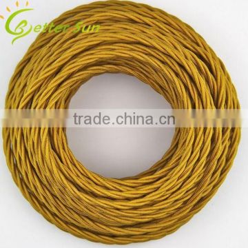 Gold Twisted Fabric Cable Sleeve Lighting Textile Cable                        
                                                Quality Choice