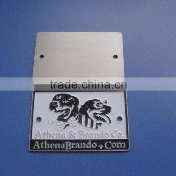 engraved metal company logo aluminum brushed plates for furniture