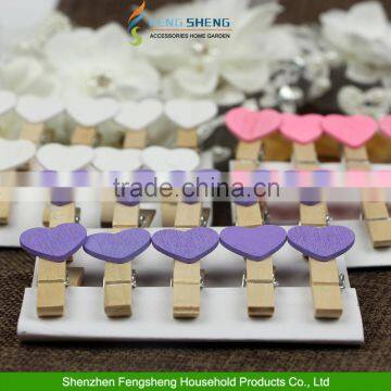 Mini Wooden Love Heart Pegs Photo Paper Clips Wedding Decoration Craft