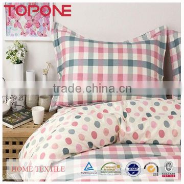 Comfortable material winter type hot sale plaid print bed sheets