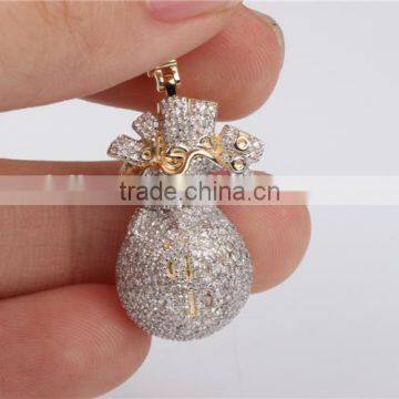 OEM/ODM Hip Hop 10k Gold Micro Setting Real Cheap Diamond Pendant Jewerly photo-4