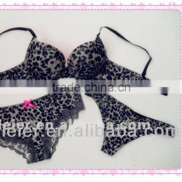 Animal Printed Micro Super Push Up Bra/Brief Set