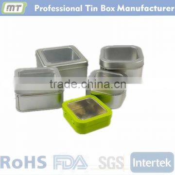 small square tin box for mints package