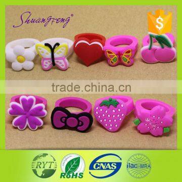 Promotion jewelry new arrival pvc finger rings for kids