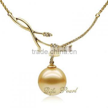 Wedding Designs 14K Gold Pearl Necklace Pendant & Charm