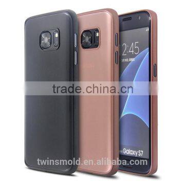 Slim thin pp phone case for Samsung S7/S7 edge,notch blank case for stick leather/wood/cloth