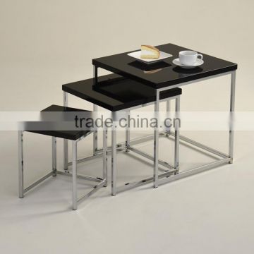 Nesting Table/ Black Glass Nesting table