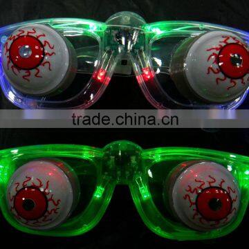 2015 Hot Selling Novel LED Flashing Eyeball Glasses for Halloween