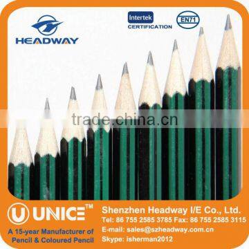 Custom Wooden HB Pencils, Black & Green Striped, End Dipped photo-2