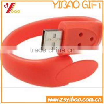 Custom silicone wristband/bracelet usb flash drive 32MB to 64GB