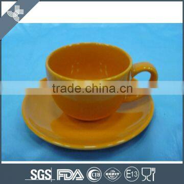 New fine ceramic 100cc coffee cup and saucer with roll shape