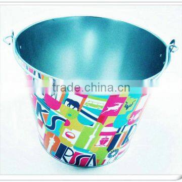 Beautiful coloured tin buckets