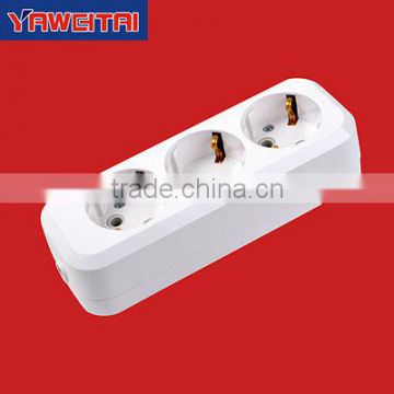 europe extension socket 3 gang /ABS and Copper