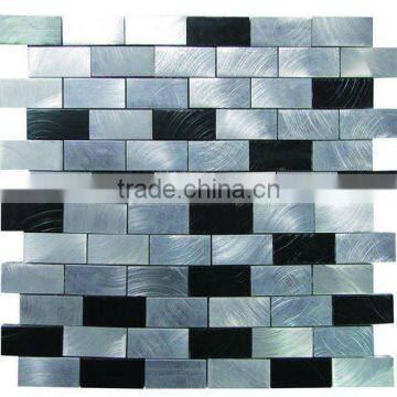 decorative brushed aluminum alloy metal mosaic tile