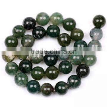 Natural 8mm 6mm 4mm Grenn moss agate gemstone loose beads