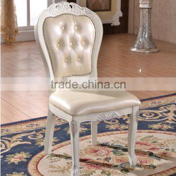 Home furniture classical carving vintage chair leather dining chair