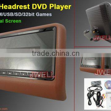 9 Inch headrest tablet support SD,USB,games, wireless headsets