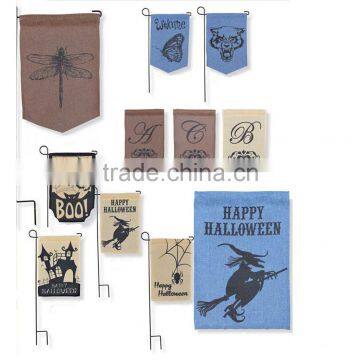 Personalized Monogram Hallowmas Burlap Blank Garden Decoration Flag