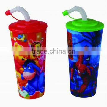 3D large pp recyclable tumbler with lid and straw