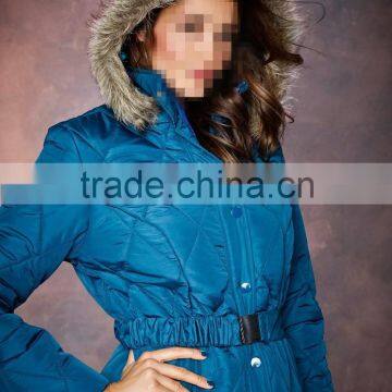 Detachable Hood Long Sleeve Quilting Coat Fur Collar Winter Jacket Women Down Jacket