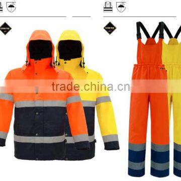 high visibility waterproof and breathable jacket and pants