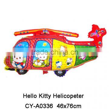 New arrival Hello Kitty Helicopter helium balloons inflatable foil transportation balloons