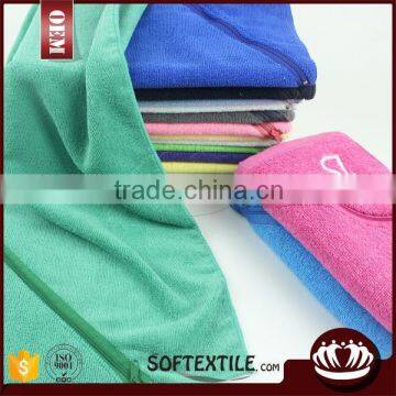 wholesale 100% cotton plain soft zip pocket custom embroidery logo promotional sport towel                        
                                                Quality Choice