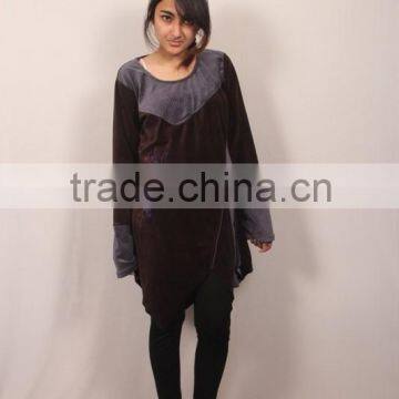 SHWDR344 cotton velvet embroidery sikling dress price $9