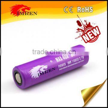 High Capacity IMREN imr 2500mah 40a 3.7v Rechargeble Battery 18650 2500mah Battery 18650 26650