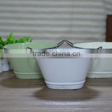 9041 logo customized enamel flower pot